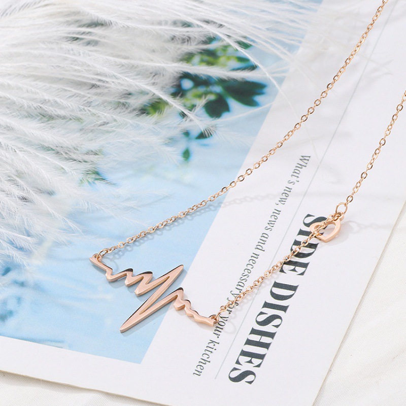 Kalung Rantai Klavikula Warna Rose Gold Gaya Korea Untuk Aksesoris Perhiasan