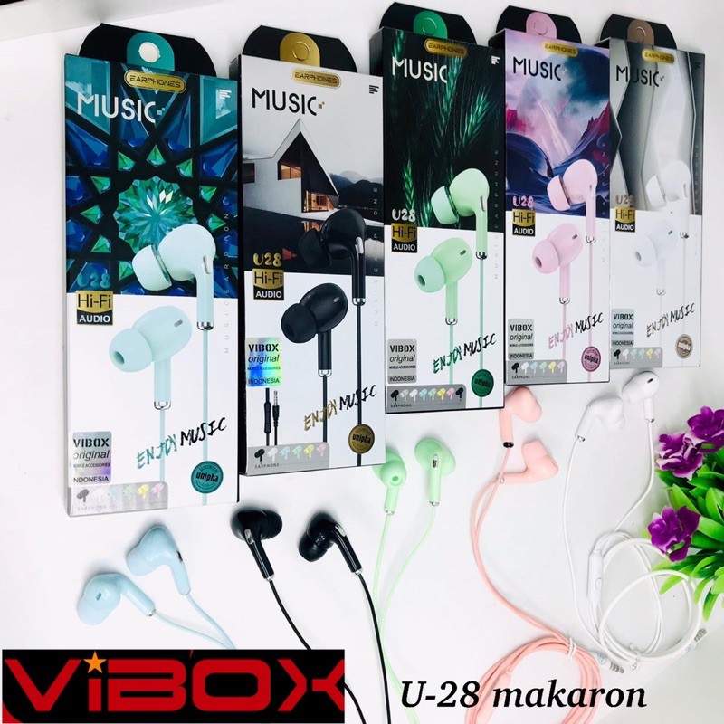 PROMO HANDSFREE VIBOX U28 MAKARON COLOUR REAL QUALITY SOUND