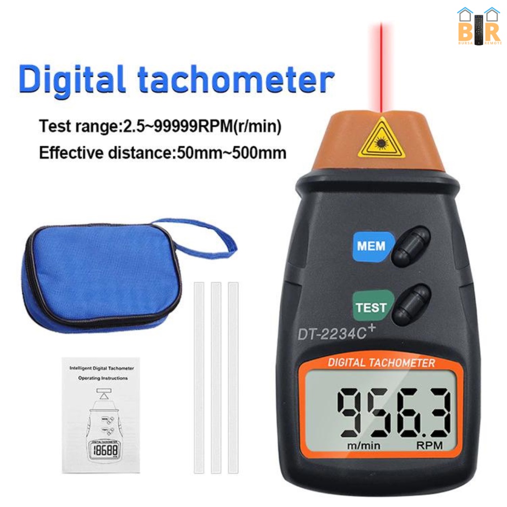 TACHOMETER DIGITAL RPM LED Alat Pengukur Kecepatan Kontra/Putaran Uk DT-2234C+ DT2234Cur