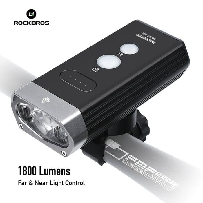 Lampu Sepeda - Rockbros BR1800 Bicycle Headlight Rechargeable 1800 Lm