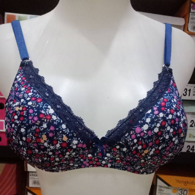 BRA St. Yves bunga biru size 32B(tanpa kawat)
