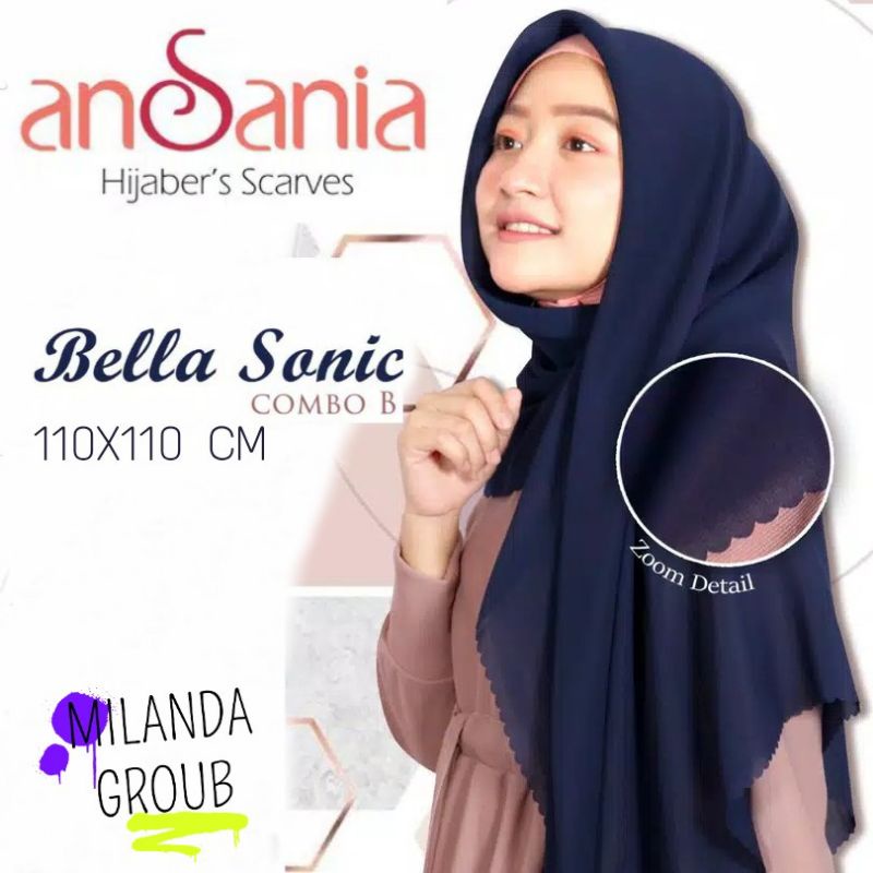 Kerudung Segiempat Pollycatton Bella Square Lacercut 110X110 CM