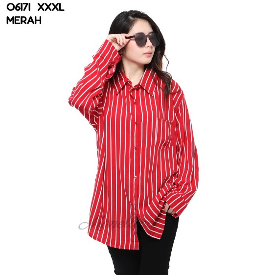 06171 Baju Blouse Atasan XXXL Jumbo Murah Wanita Kekinian (MF)