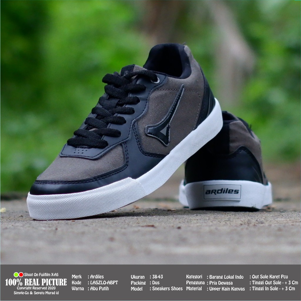 Sepatu pria sport casual tali original sneakers bertali laki-laki cowok dewasa model jogging olahraga lari kwalitas import branded Ardiles Laszlo Galapagos promo murah keren cod 38-43