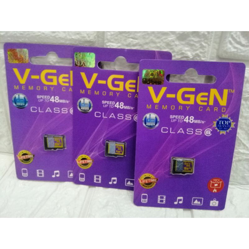 memory vgen 4GB, 16GB, 32GB class 6