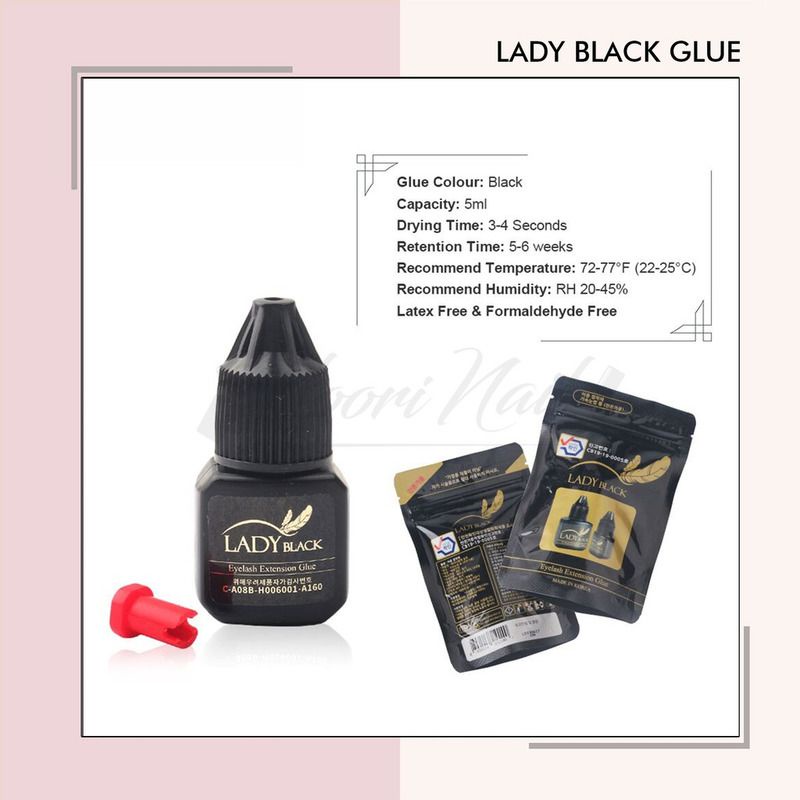 Ladyblack glue eyelash extension lem bulumata extension lady black pouch