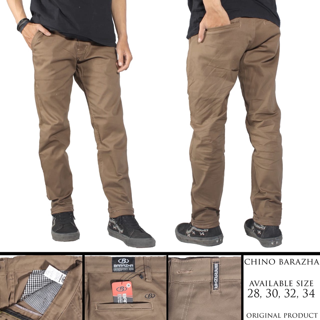 Celana Chino Panjang Regular Fit Stretch/Elastis 40 Barazha