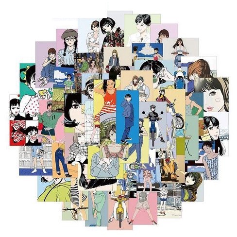 Girl Retro Paper Sticker (10pcs)