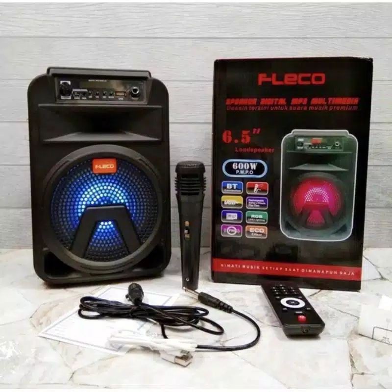 COD SPEAKER BLUETOOTH SALON AKTIF FLECO 6'5 INCH F-3363/F-3362/F-6011 PLUS MIC+REMOTE SPEAKER X-BASS