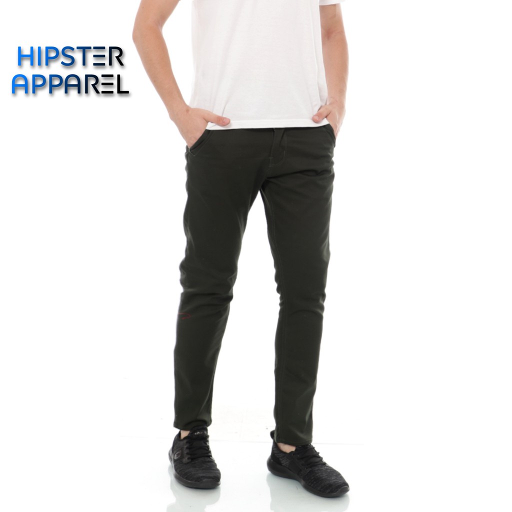 HIPSTER celana chino panjang pria warna HIJAU ARMY GREEN HIPSTER celana chino panjang pria warna HIJAU ARMY GREEN