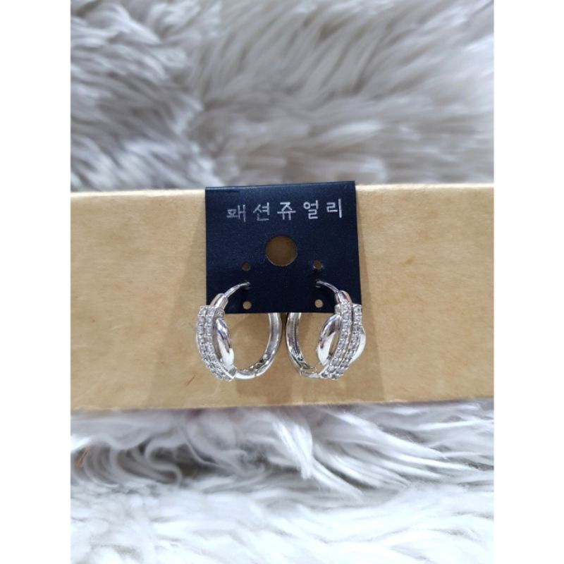 Anting Premium Lapis Silver925 perak Mata kilau Mata kilau Premium Quality 9928