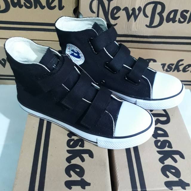 Sepatu sekolah NB perekat/rempel NEW BASKET original