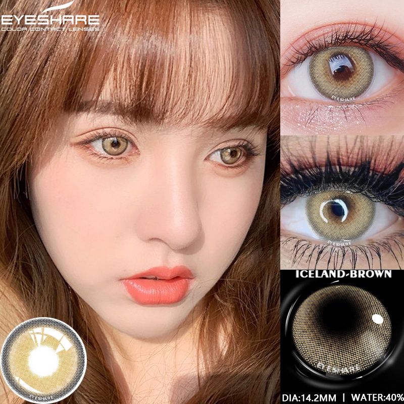 EYESHARE【COD&amp;Spot】 4 Warna Baru 1pasang Kawaii~Lensa Kontak Big Eye warna Exoticon Innocent Soflent Soflen Normal/Mata korea