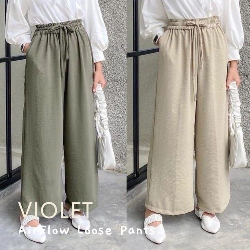 Kulot Crincle Airflow Premium Jumbo Tali Serut  Celana Panjang Wanita Highwaist Cullote Pants Crinkle Modis Terbaru Kekinian 2023