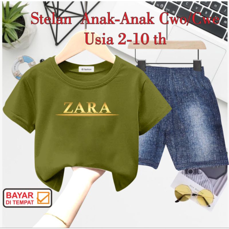 ((IB))SETELAN ANAK2 PEREMPUAN SEMI JEANS/Z4R4 DIGITAL SABLON