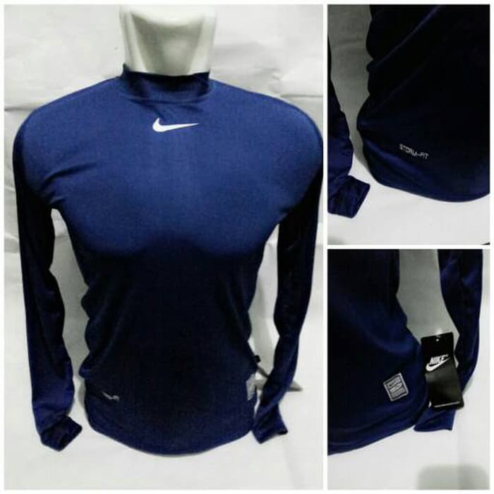 Manset Lengan Panjang Baselayer sporty Nike Navy Baju OLahraga Terlaris