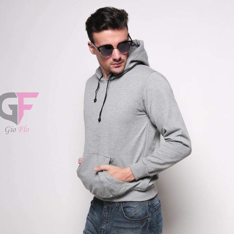 GIOFLO Sweater Kasual Pakaian Rajut Pria Abu Muda / SWE 988