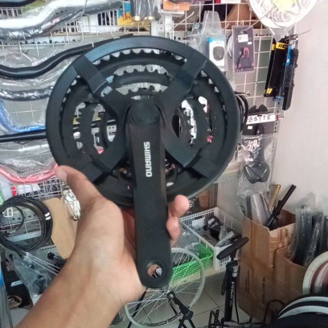 Crank 3 speed shimano aloy sepeda MTB