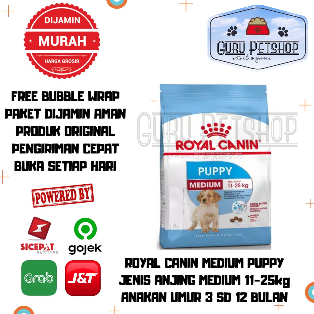 Royal Canin Medium Puppy 4kg Freshpack Royal Canin Puppy Medium Makanan Anjing Ras Medium