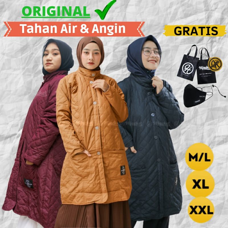 Hijacket BELVA Original Jacket Hijaber Jaket Wanita Muslimah, waterproof anti air