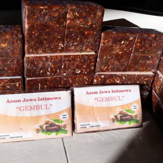 {Original} 1 kg/Asam Jawa/Asem Jawa "GEMBUL" Tanpa Biji dan Asam Jawa Biji (Warna COKLAT) 100% ASLI