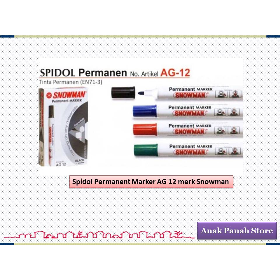 

Spidol Permanent Marker Type AG 12 Merk Snowman