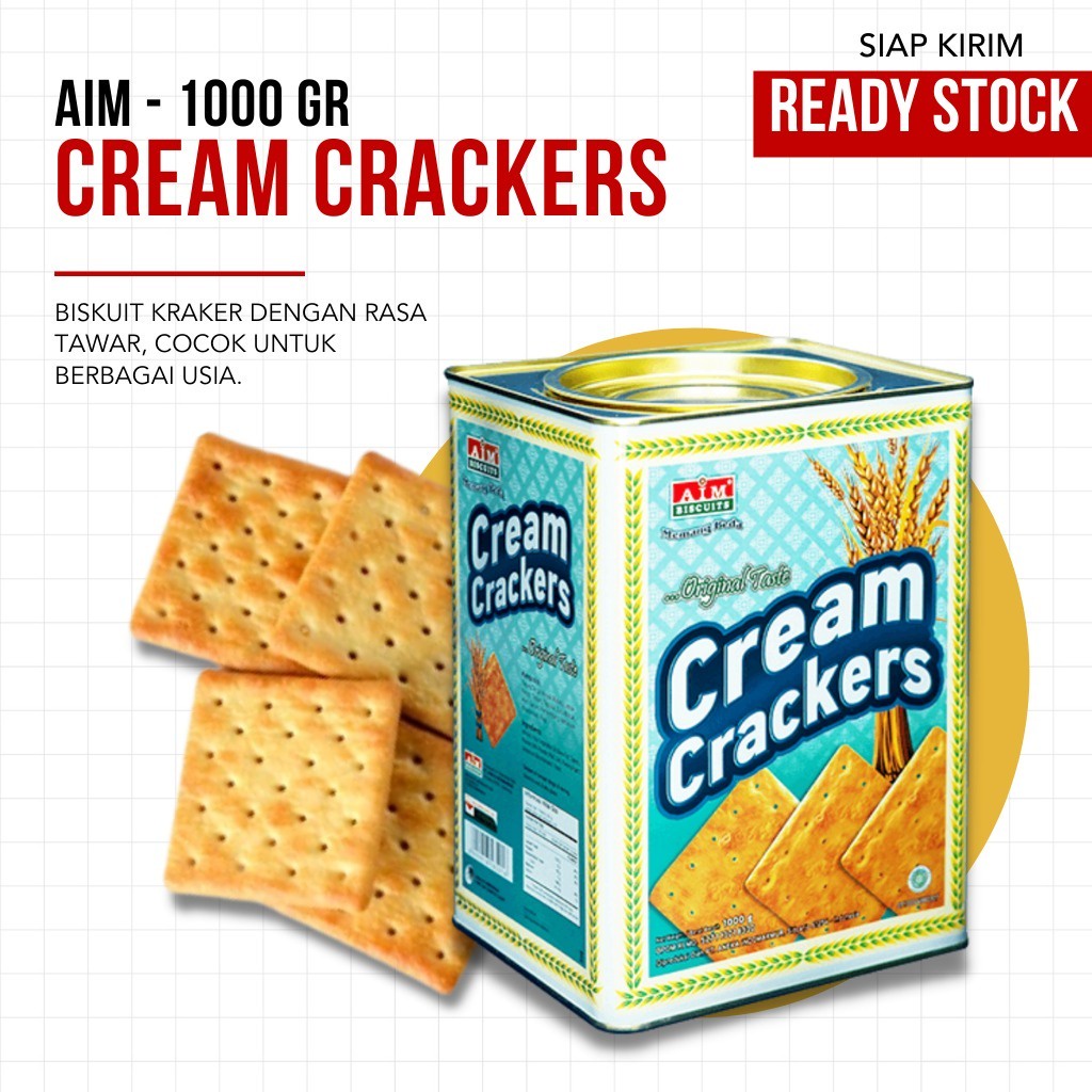 (OPEN RESELLER) AIM BISCUITS - AIM Cream Crackers Tin 1000g