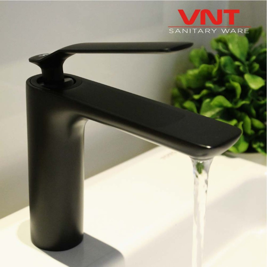 Kran Wastafel Hitam Doff Minimalis Hot &amp; Cold Keran Black Basin Faucet