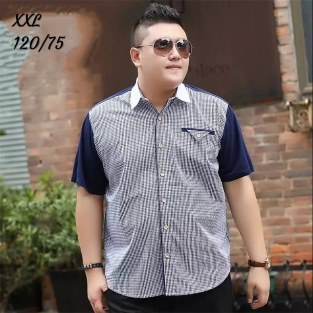 TOTOTAshop.Kemeja Jumbo QUANTUM,2 Ukuran XXL &amp; XXXL.Lengan pendek.