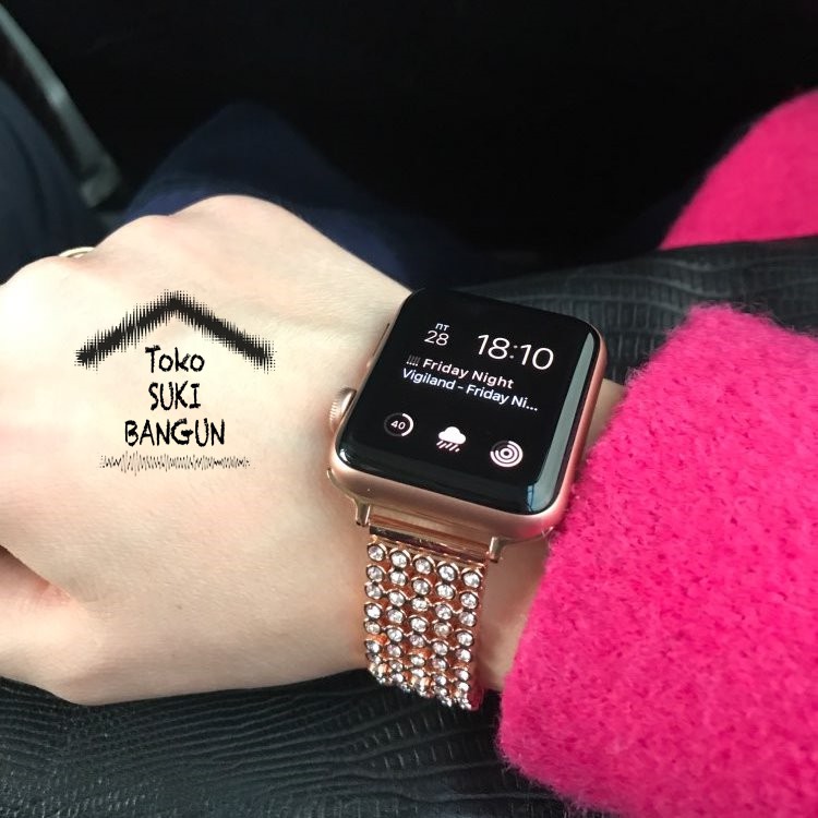 Strap Apple Watch Series 8 7 6 5 4 3 2 1 41mm 40mm 38mm TALI JAM Crystal GRAIN Steel AWSC-001