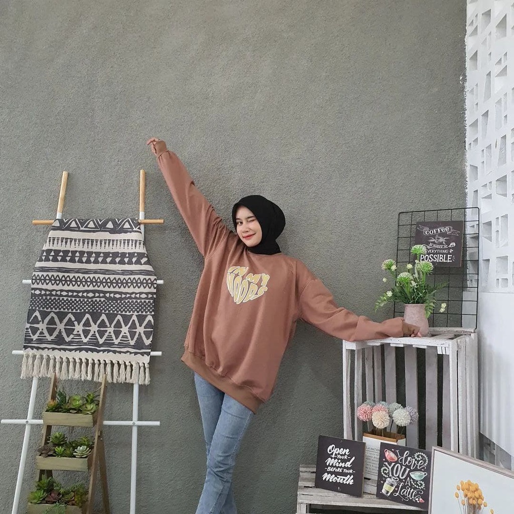 Nara Grosir - In My Mood XXL Sweater l Fashion Pria dan Wanita