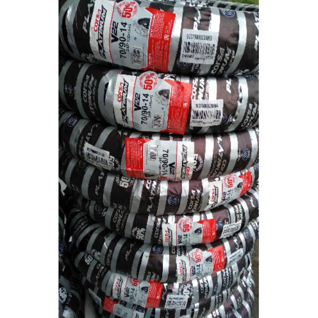 Ban tubles matic corsa platinum V22 uk.70/90.14.free pentil untuk semua motor matici