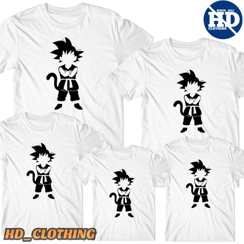 kaos dragon ball lengan pendek ayah ibu dan anak edisi couple family cotton combad 30s