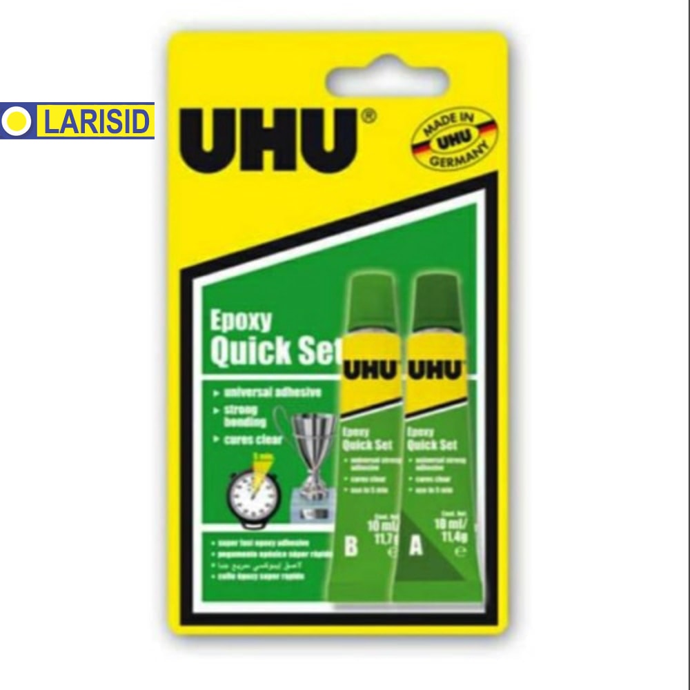 

UHU EPOXY QUICK SET 2X10 ML LEM LOGAM MARMER KAYU