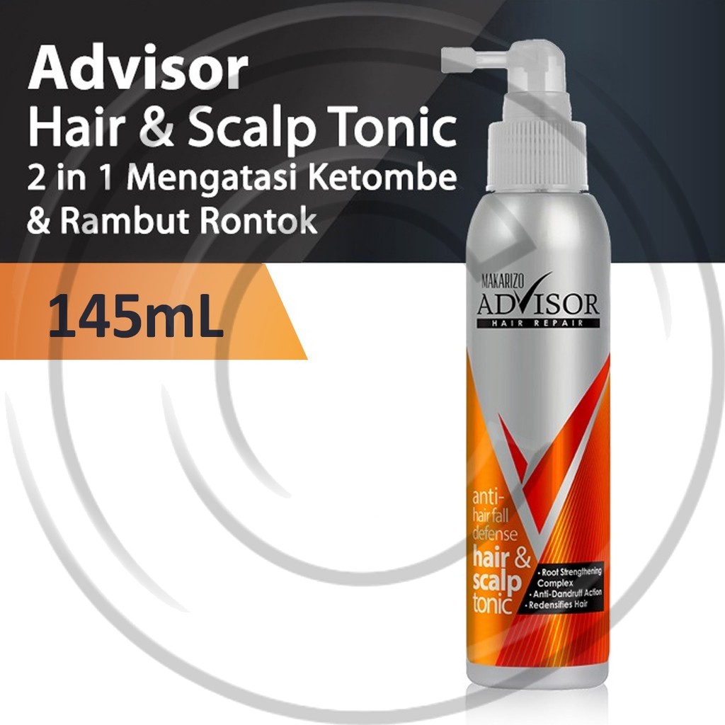 Makarizo Advisor Hair &amp; Scalp Tonic 145mL / Perawatan Rambut Rontok dan Ketombe / Anti Hair Fall CO