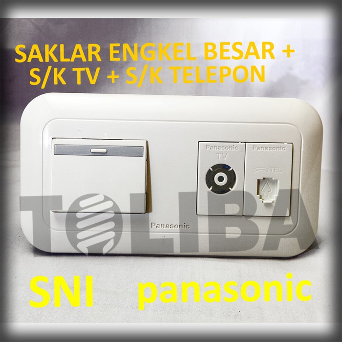 saklar engkel besar + stopkontak tv + stop kontak telepon panasonic ib