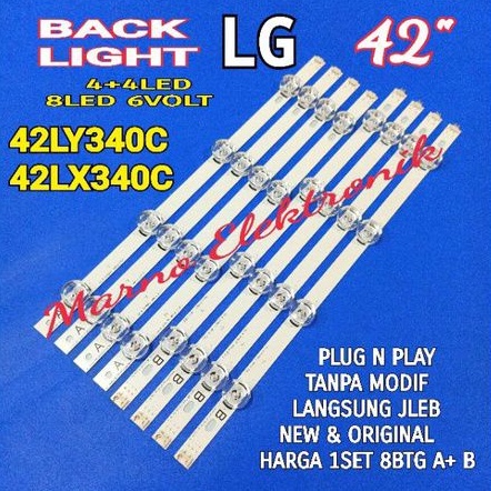 LAMPU BL BACKLIGHT LED TV LG 42 IN 42LY340C 42LX340C BL LG 42 INCH 42LY340 42LX340 4 + 4 6V