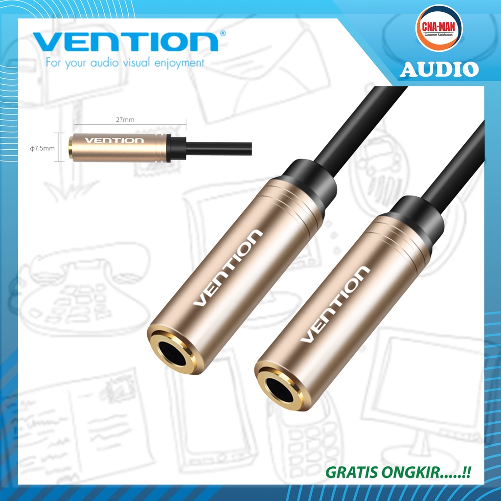 Vention Kabel Audio Aux 3.5mm Female to Female Earphone Mic