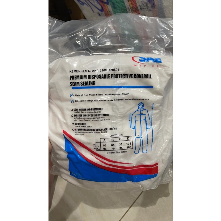 APD Hazmat Kodaichi Bahan Microporous IJIN KEMENKES RI AKD / Pakaian Alat Pelindung Diri / APD