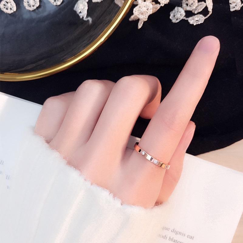 Cincin Titanium Mini Korea Wanita CK036 warna rose gold bisa untuk cincin kawin nikah fashion simple