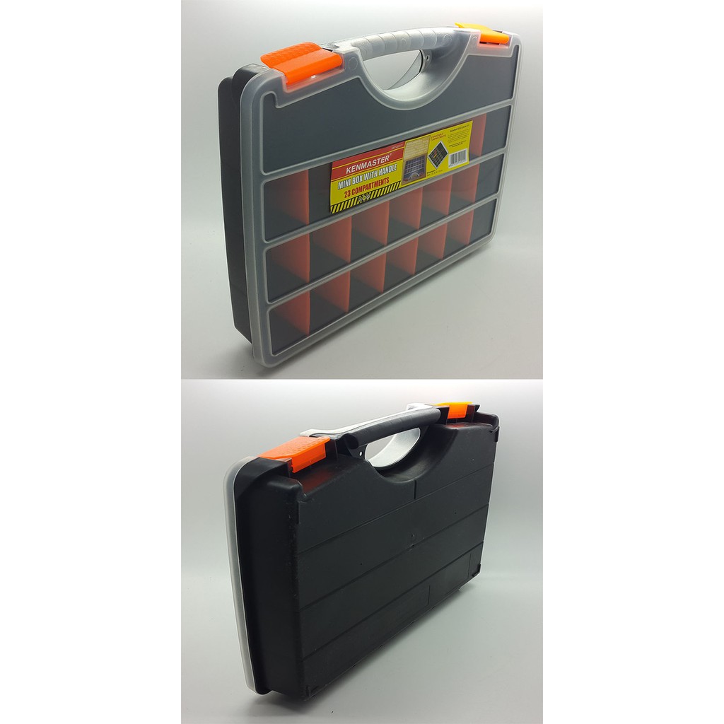 TOOLBOX KOPER KOMPONEN PLASTIK KENMASTER TOOL BOX HANDLE GAGANG 23 Slot Sekat