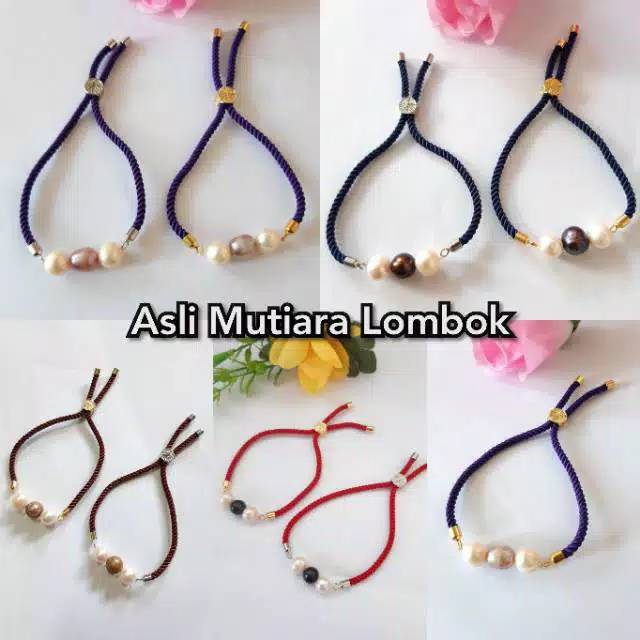 GT3 PROMO GELANG SERUT TALI MUTIARA ASLI AIR TAWAR LOMBOK GELANG CEWEK MURAH KEKINIAN