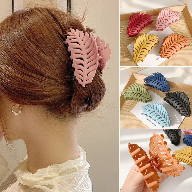 Korean Ins Hair Clip Leaf Frosted Hair Claws Women Fashion Wild Hair Clamps Girls Hair Accessories