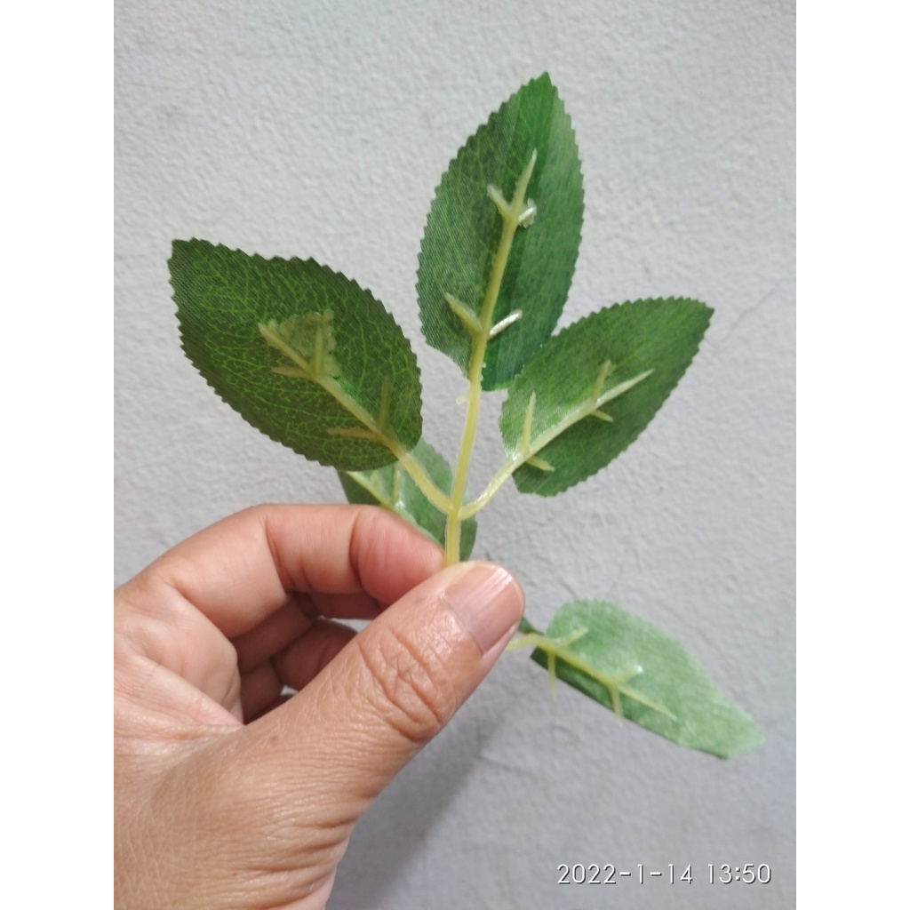 Daun plastik Artificial Rose Leaf Mini Silk Cloth