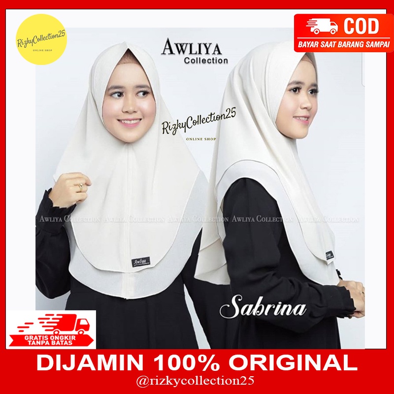 AWLIYA COLLECTION / KHIMAR SABRINA 2 LAYER/ KHIMAR JILBAB ORI AWLIYA 2LAYER OVAL