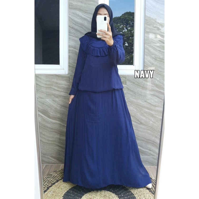 SETELAN ROK RAYON POLOS / SETELAN ROK POLOS RUFFLE / SETELAN ROK WANITA / SETELAN ROK MUSLIM