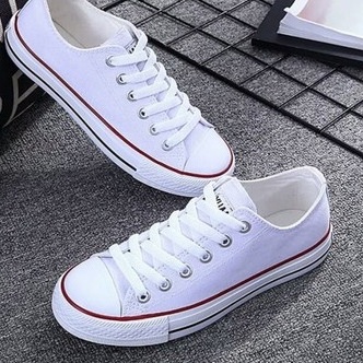Sepatu AllStar CONNVERSE  Grade Ori Sneakers Kasual Bahan Kanvas Foto Realpic Warna putih