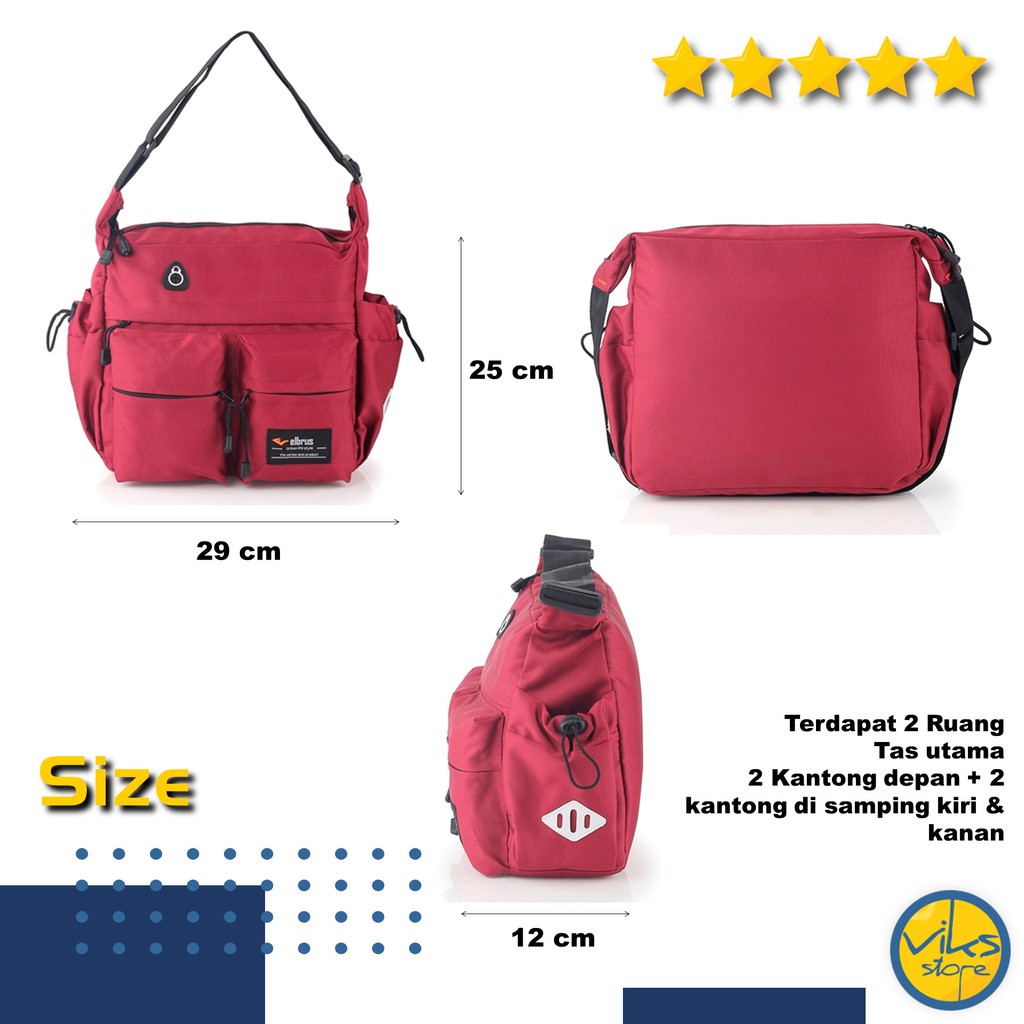 Tas Selempang Pria Cowok Elbrus Original Slingbag Tas Kerja Kuliah Sekolah Besar Simple Premium Tas Slempang Tas Dokumen Distro Original Model Terbaru