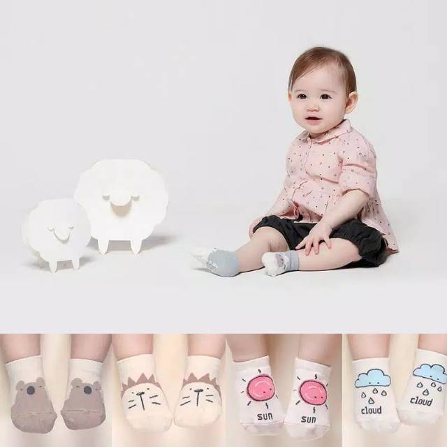 1234OS - KAOS KAKI SEPATU BAYI CUTE ANIMAL 3D BAHAN KATUN BREATHABLE NYAMAN DI PAKAI IMPORT