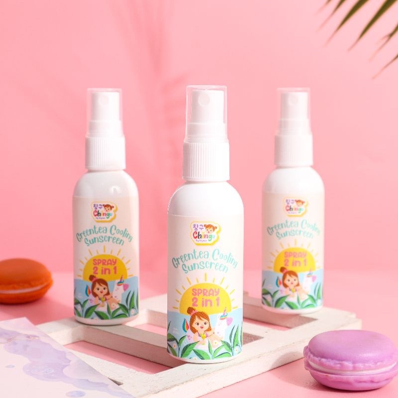 (READY STOCK) sunscreen spray Greentea Cooling chingu by kiyowo spf 50 BPOM tabir surya